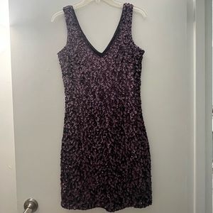 Cachet Purple Sequin Mini Dress